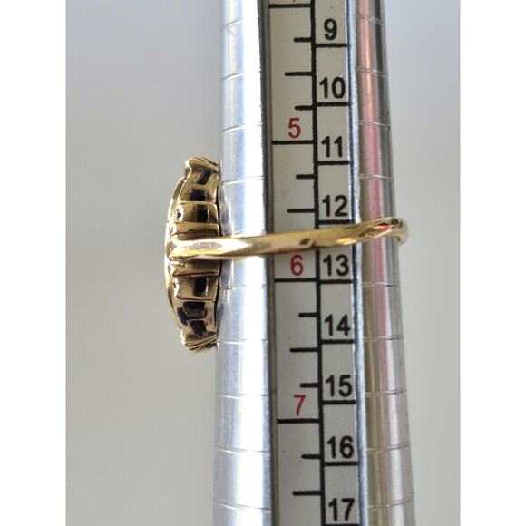 Vintage Mid-Century 14K Gold Onyx and Diamond Ring - Picture 7 of 8